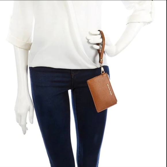 Michael Kors Mercer Leather Sm Coin Purse ID Card Holder Wristlet Luggage Color - Picture 10 of 10